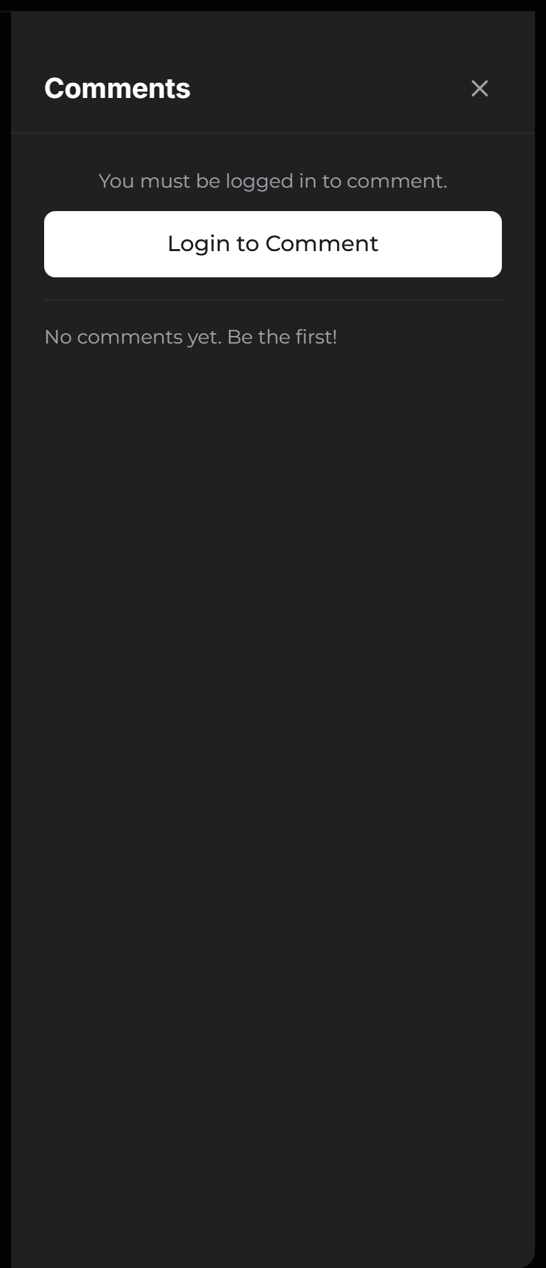 The chapter comments panel, which slides out from the reader's toolbar without leaving the text