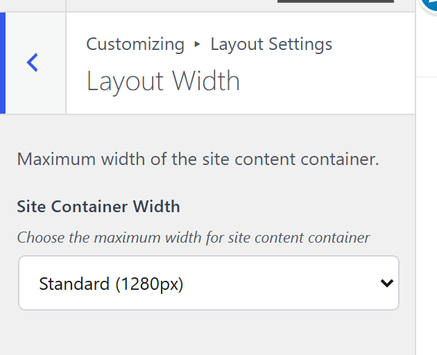 The Layout Width pane