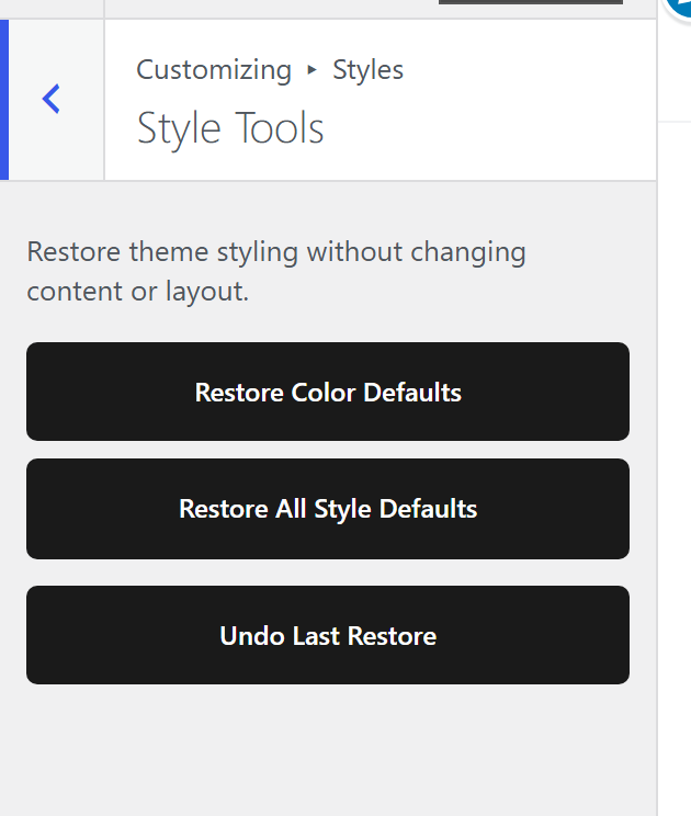The Style Tools pane